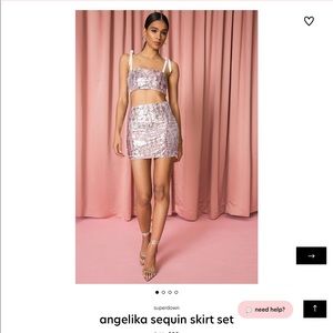 Superdown Angelika Sequin Skirt Set